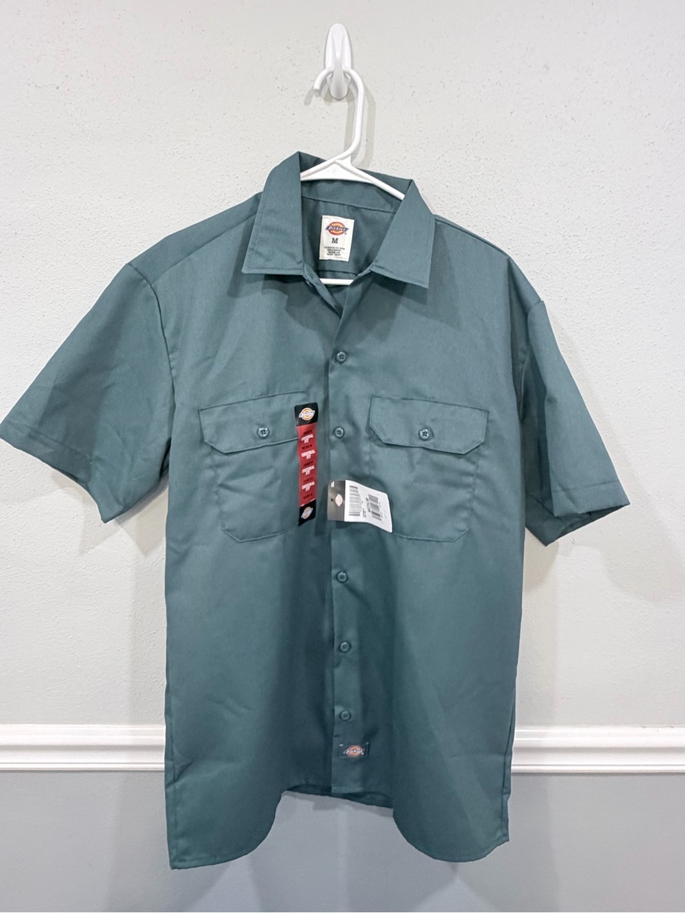 Dickies Work Shirt Twill Original Fit SS Men's M Green Button Front New NWT